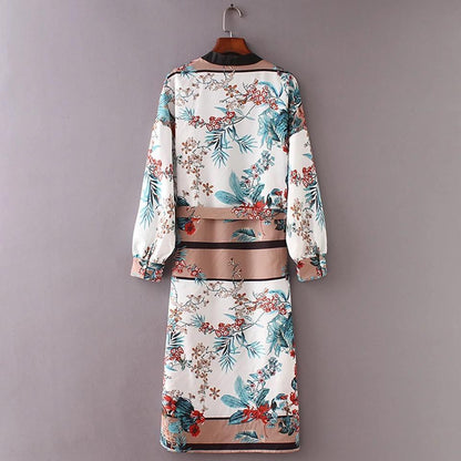 White Fashion Floral Printed Cover-Up Outwear