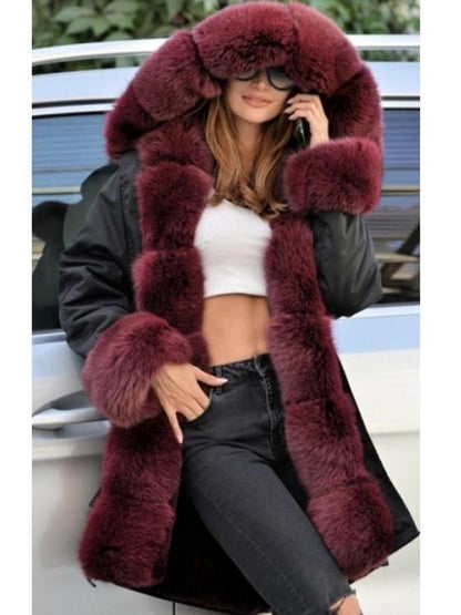 Warm Fur Collar Hoodie Jacket Windbreaker Coat Outwear