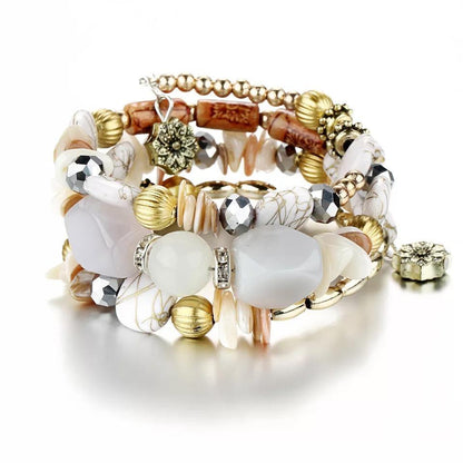 Bohemian Colorful Stone Long Bracelet Multilayer Rhinestone Bead Bracelet For Women Men