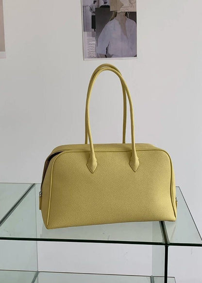 Structured Yellow Shoulder Bag With PU Leather