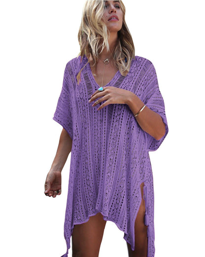 Bikini Hollow Beach Blouse Knitted Sun Protection Clothing Wholesale