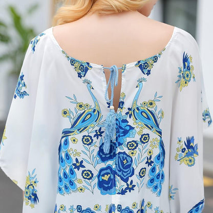 2018 Hot Sale Bikini  Print Tassel Cover Up