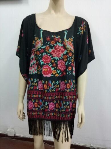 2018 Hot Sale Bikini  Print Tassel Cover Up