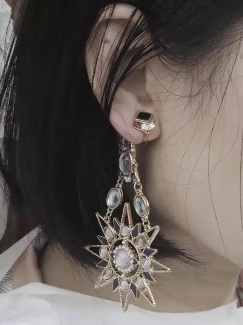 1 Pair Sun & Moon Earring Fashion Fringed Bohemia Jewelry For Party