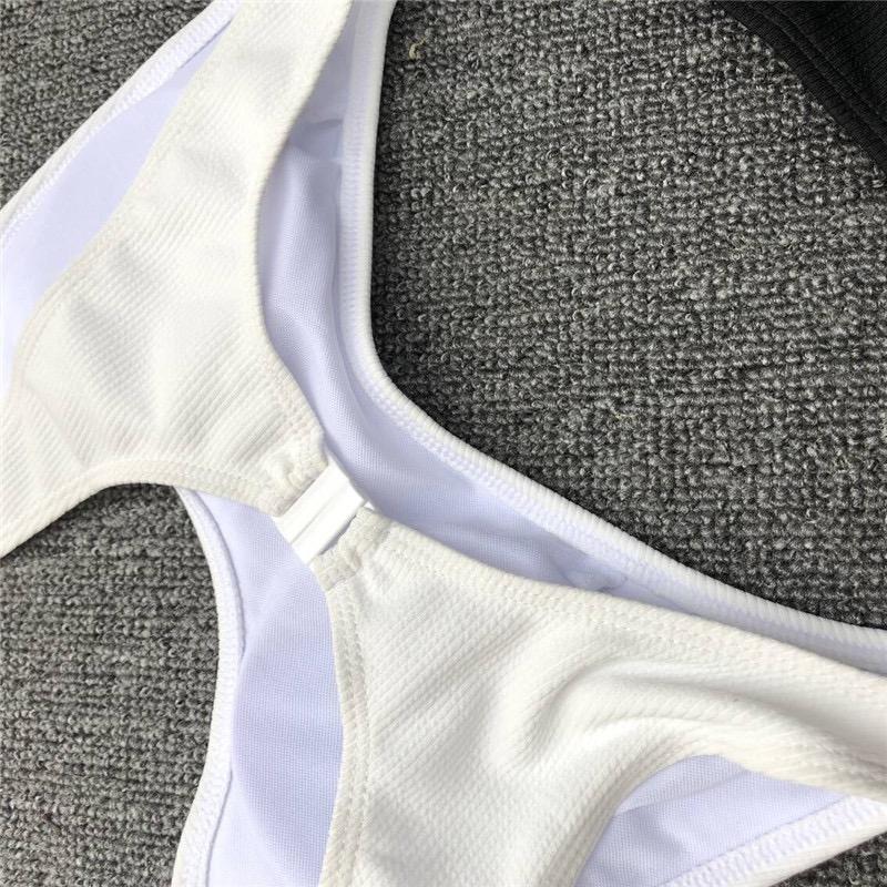 Black & White Sexy High Waist One Piece Swimwear Monokini