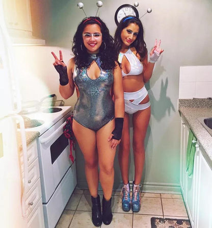 Bling Dazzling Holographic Sequins Backless Bodysuits Sexy One Piece Swimming Suits