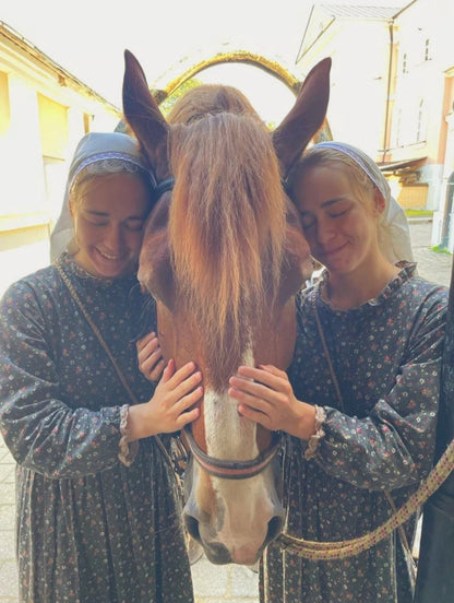 Japanese Mori Girl Art Print Dress Pretty Cotton Linen Spring Women New Floral Dress Loose Long-Sleeved Dress Midi Dress