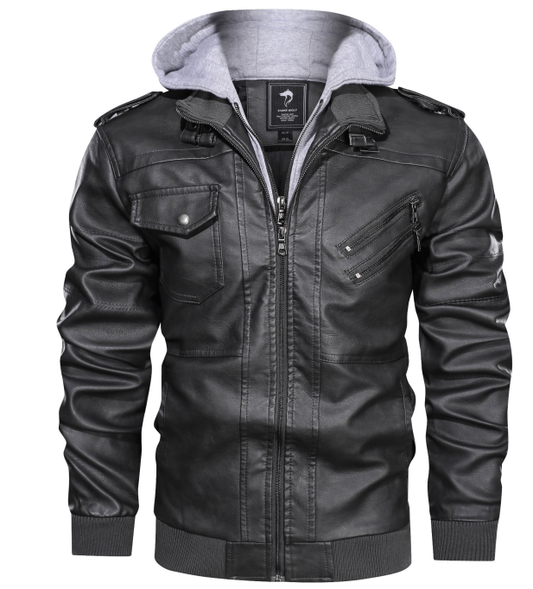 Sky Madrid Hooded Leather Jacket