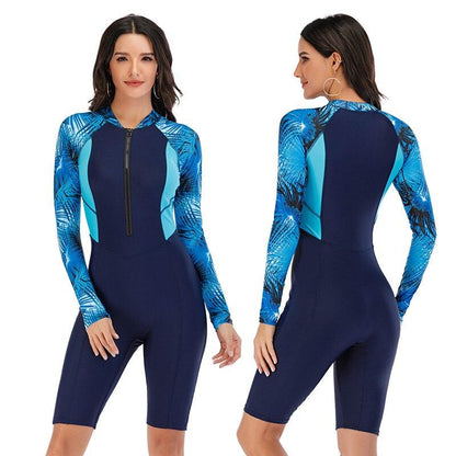 Long Sleeve Swimsuit Rashguard Women Surfing Swimwear Surfing Diving Print Swimming Diving Suit For Women Bodysuit Rash Guard
