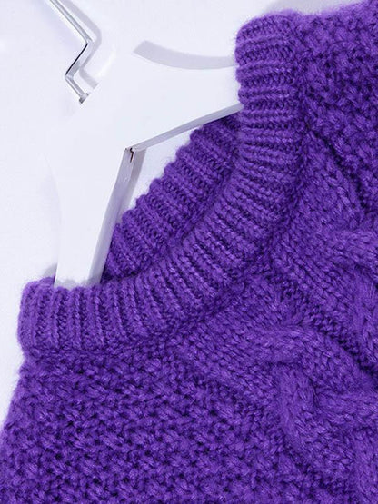 Loose Purple Long Sweater