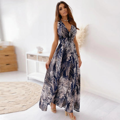 M Xl Floral Summer Dress For Women Clothing 2024 Bohemian Loose Beach Sundress Midi Skirt Female Holiday Maxi Dress Vestido Robe