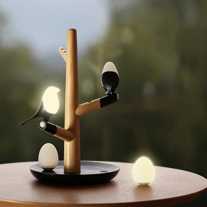 Magpie Bird Usb Charger Night Light Intelligent Vibration Induction Led Desk Lamp Small Eggs Led Light Home Decor Lamp Gifts