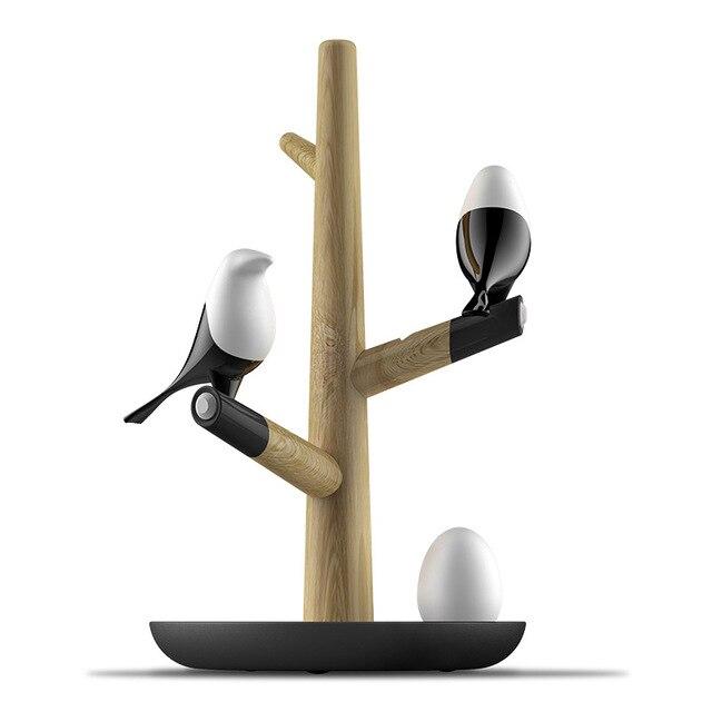 Magpie Bird Usb Charger Night Light Intelligent Vibration Induction Led Desk Lamp Small Eggs Led Light Home Decor Lamp Gifts