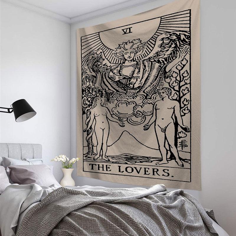Mandala Tapestry Tarot Card  Wall Hanging Astrology Divination Witchcraft Room Decor Bedspread Throw Cover Sun Moon Wall Decor