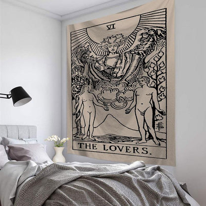 Mandala Tapestry Tarot Card  Wall Hanging Astrology Divination Witchcraft Room Decor Bedspread Throw Cover Sun Moon Wall Decor