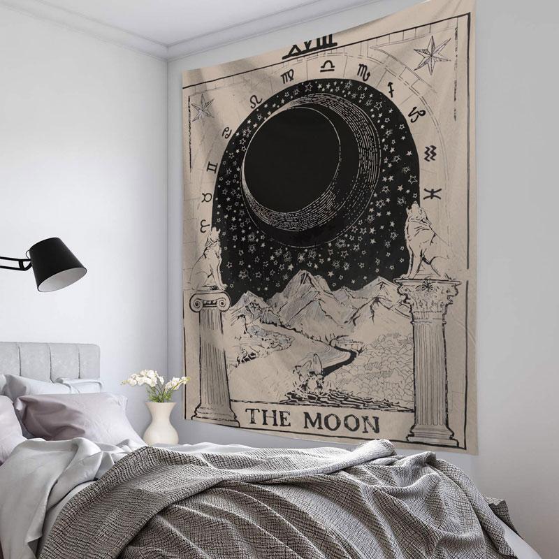Mandala Tapestry Tarot Card  Wall Hanging Astrology Divination Witchcraft Room Decor Bedspread Throw Cover Sun Moon Wall Decor