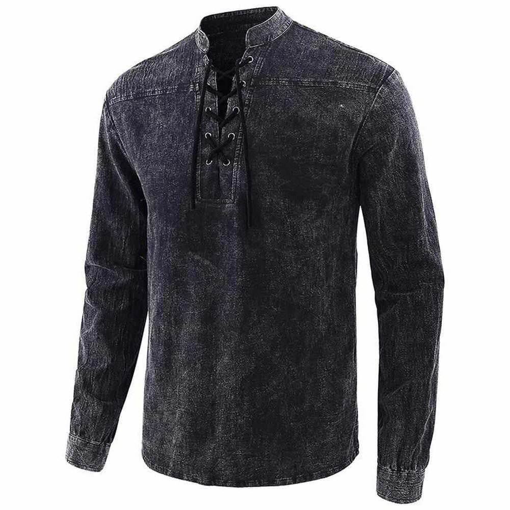 Saint Morris Lace-Up Long Sleeve Shirt