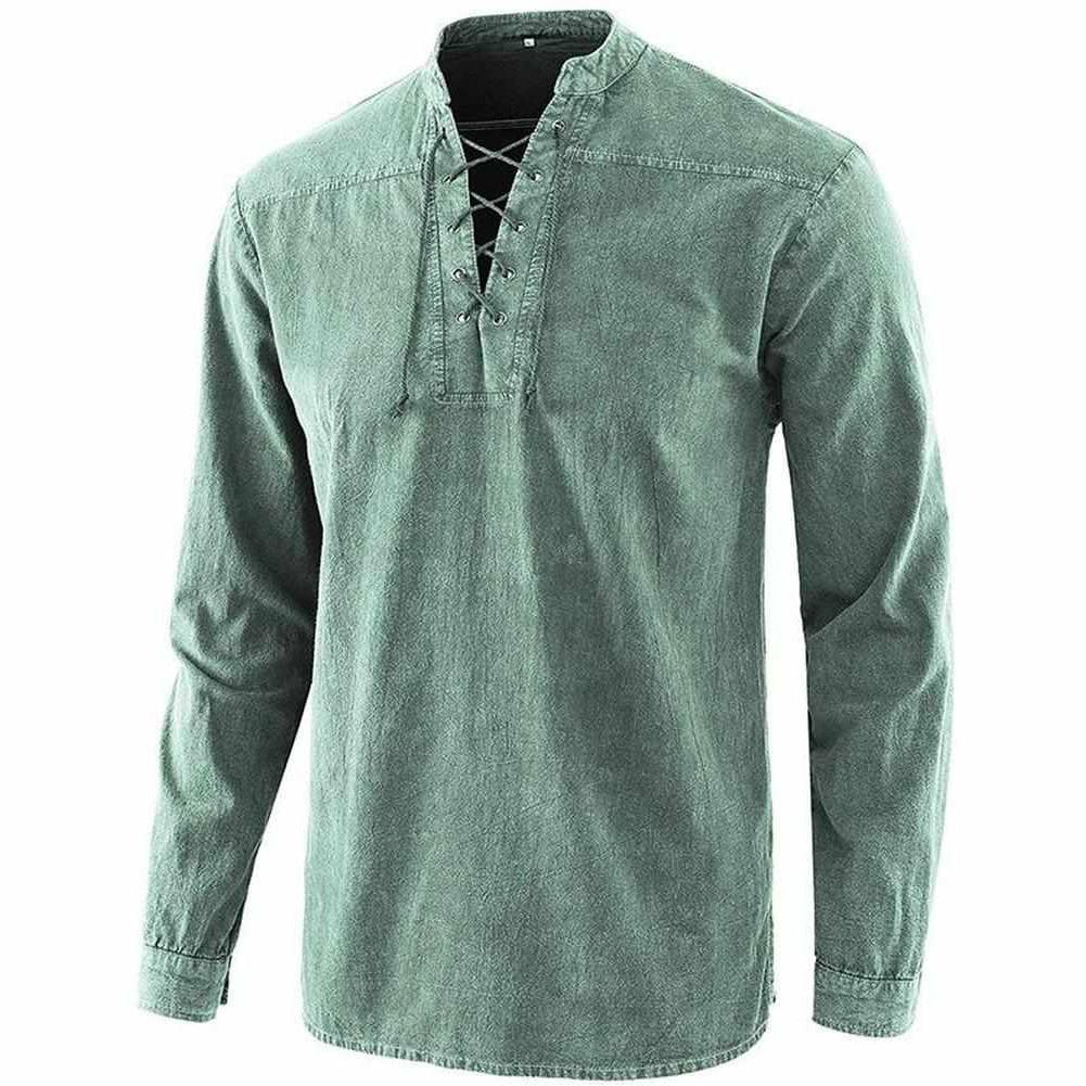 Saint Morris Lace-Up Long Sleeve Shirt