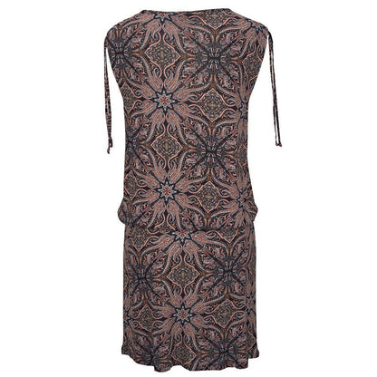 Casual Ladies Sleeveless Dress Retro Print Beach Mini Dresses