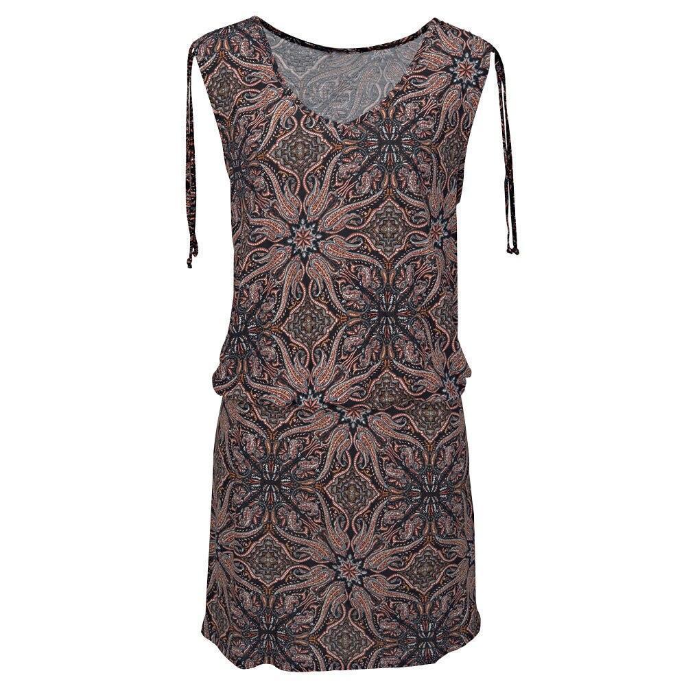Casual Ladies Sleeveless Dress Retro Print Beach Mini Dresses