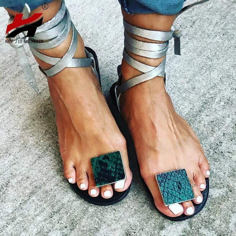 Nude Straps Rome Sandals Women Flat Sandals  Women'S Shoes