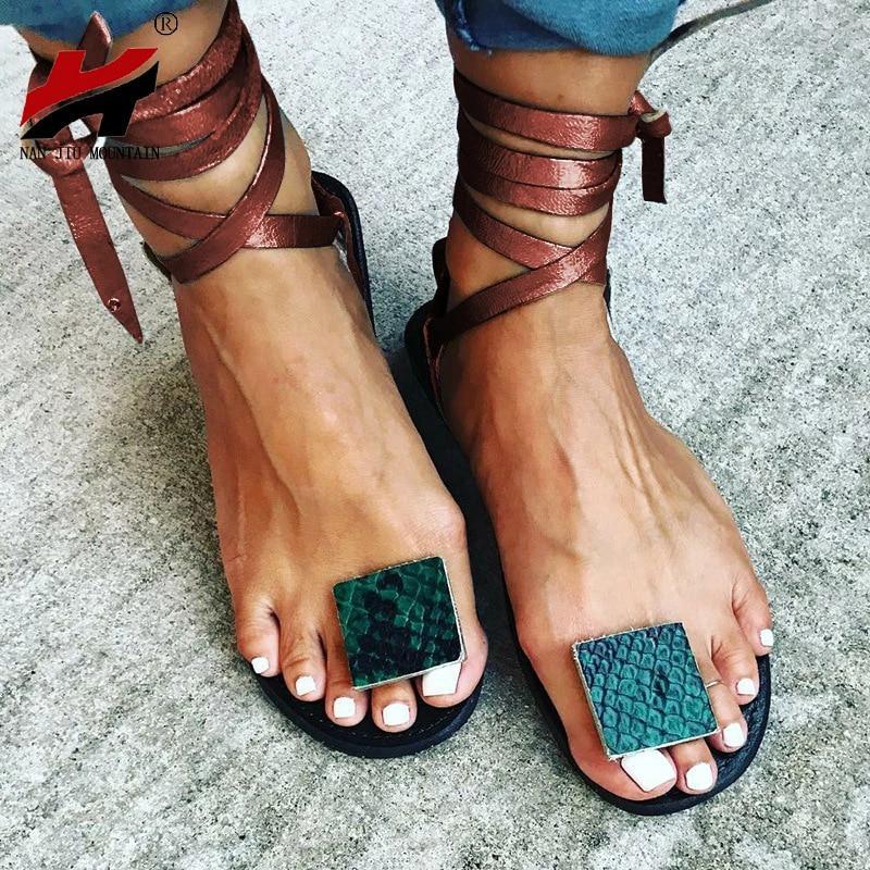 Nude Straps Rome Sandals Women Flat Sandals  Women'S Shoes