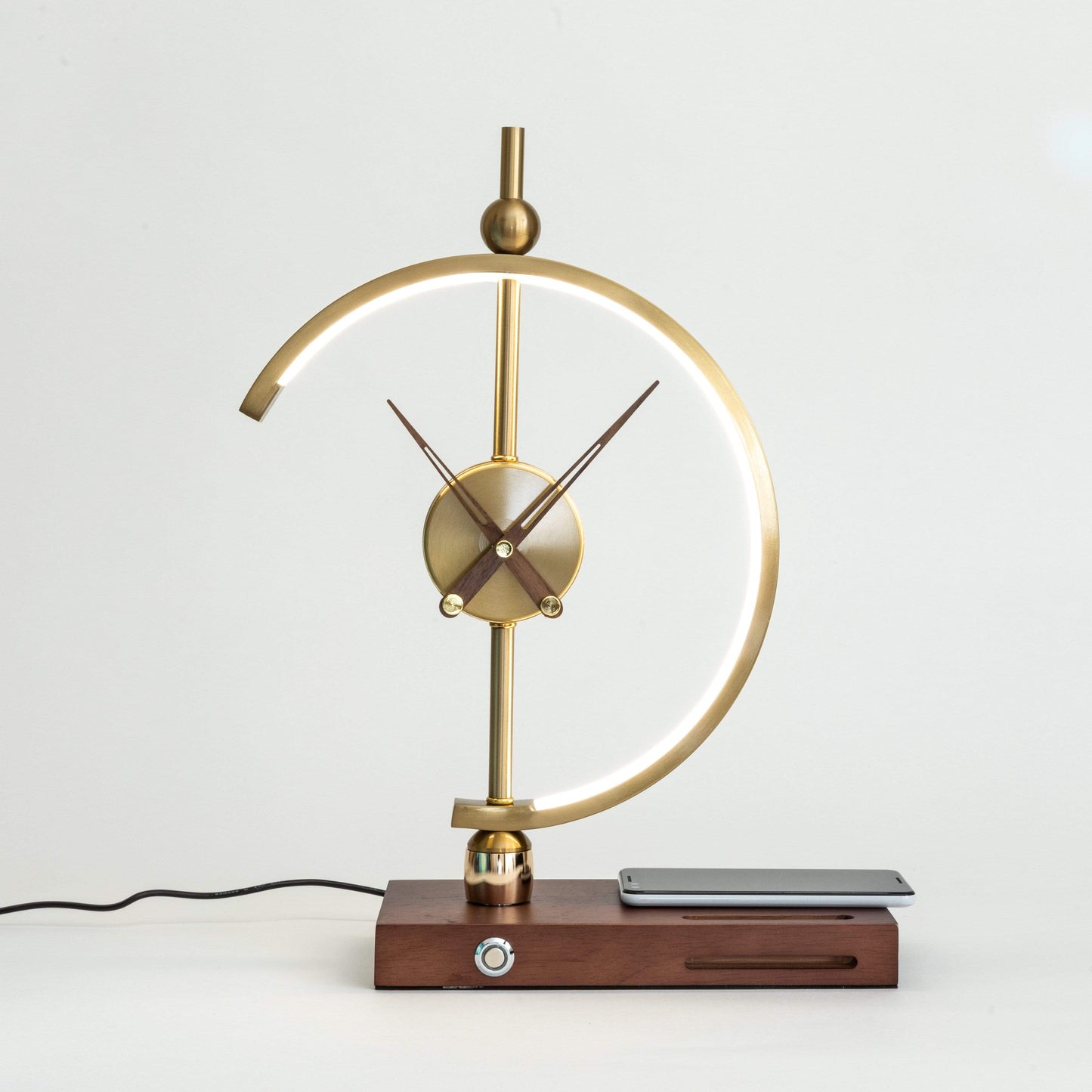 Creative Clock Lamp Modern Simple Bedroom Bedside Light Luxury Decoration Mobile Phone Intelligent Wireless Charging And Storage Lamp