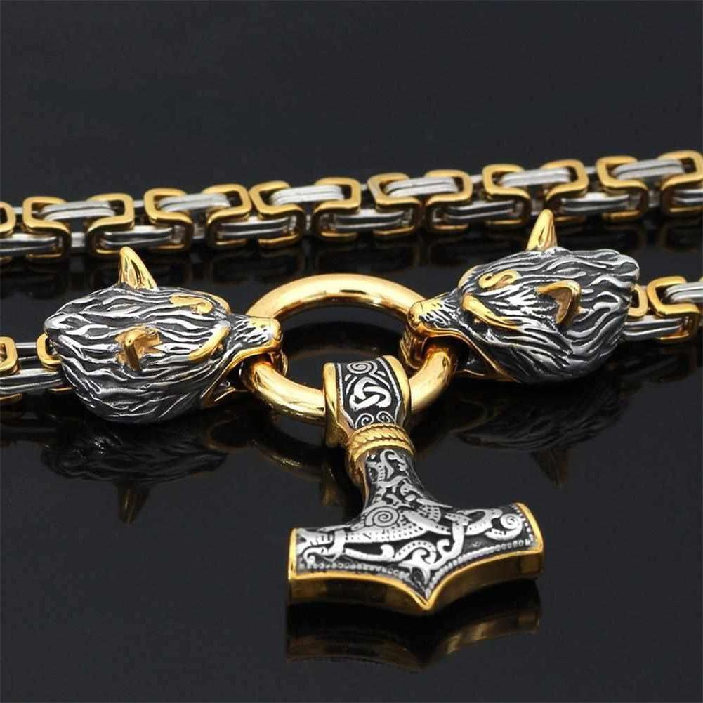 Sky Madrid Stainless Steel Wolf Necklace