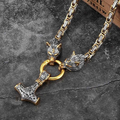Sky Madrid Stainless Steel Wolf Necklace