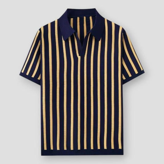 North Royal Moscow Striped Knitted Polo Shirt