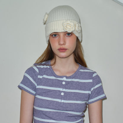 Girls' Handmade Crochet Solid Color Knit Hat