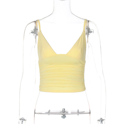 Trendy Casual V-Neck Crop Top