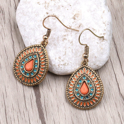 Exaggerated Bohemian Long Dangle Earrings Geometric Alloy Teardrop Tassel Earrings