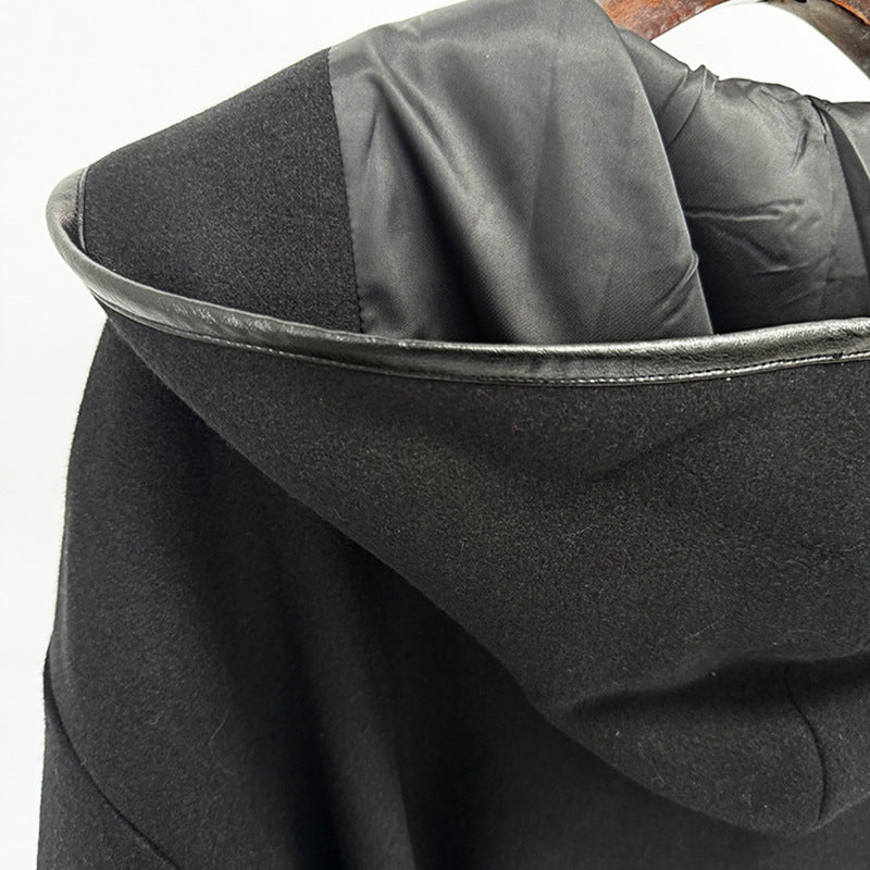 Belted Batwing Sleeve Wool Blend Jacket