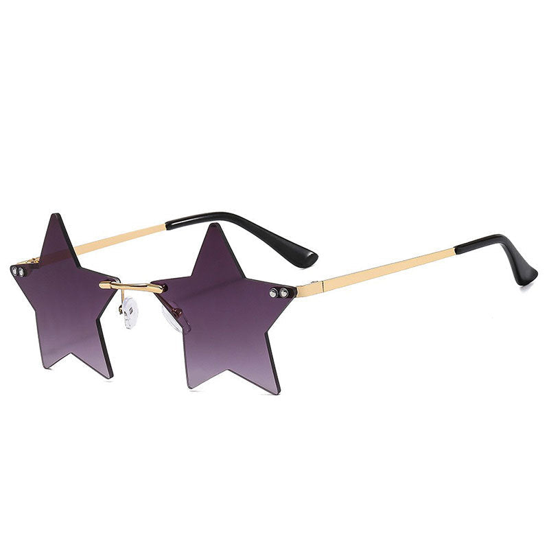 Fashionable Frameworkless Star-Shaped Sunglasses Punk Style