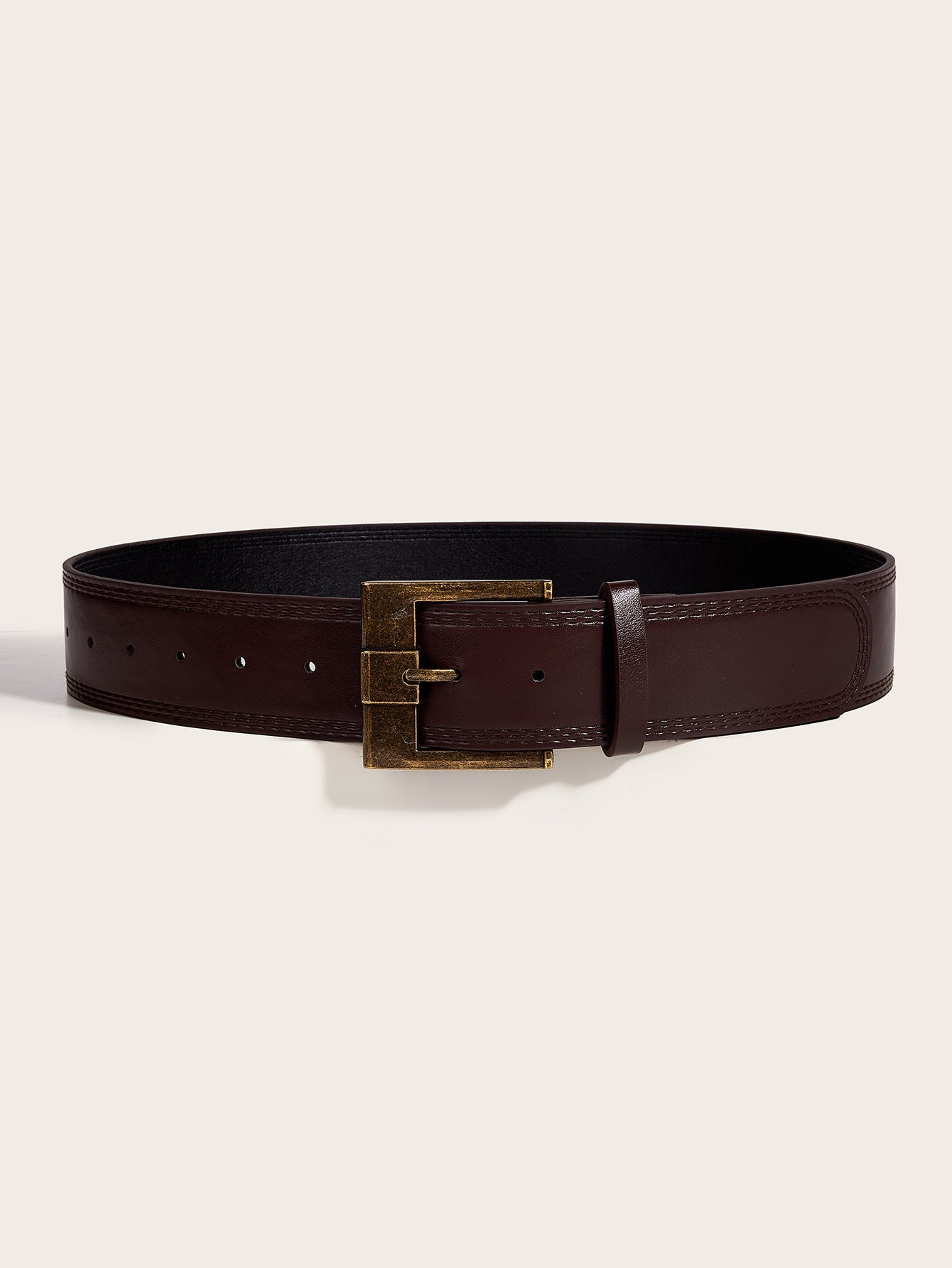Vintage Distressed Leather Wide Belt
