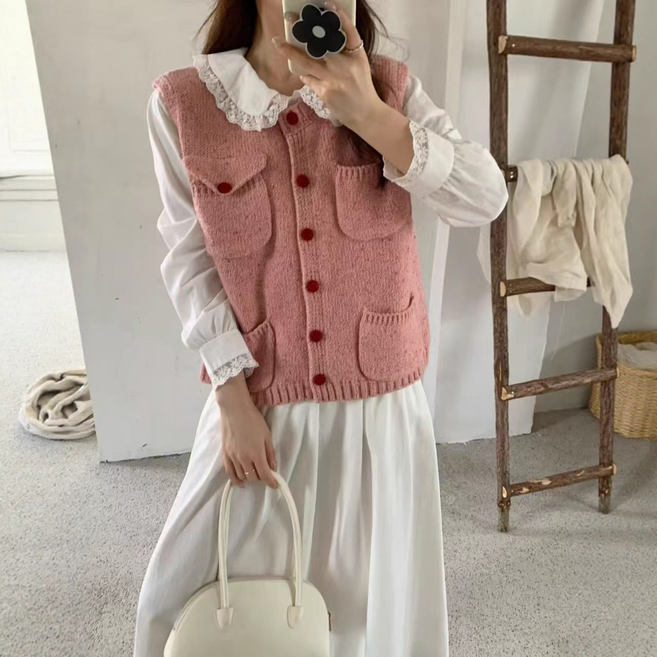 Knitted Vest For Women Solid Color Lightweight Cardigan