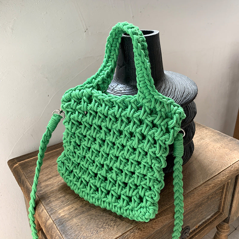 Woven Crossbody Bag for Women Stylish Cotton Blend Daily Use