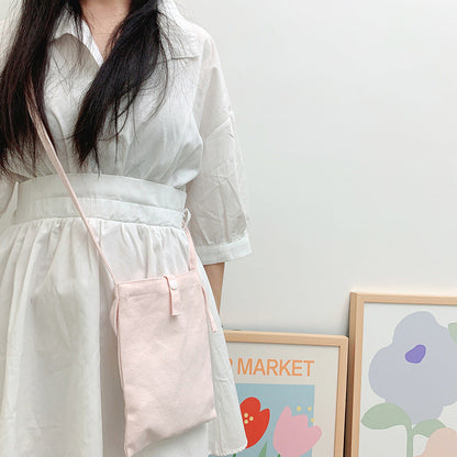 Minimalist Solid Color Canvas Crossbody Bag for Women