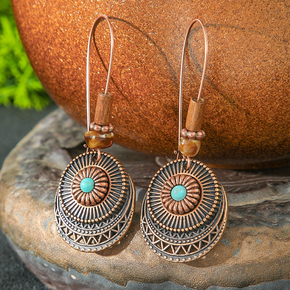 Ethnic Style Alloy Water Drop Earrings for Women