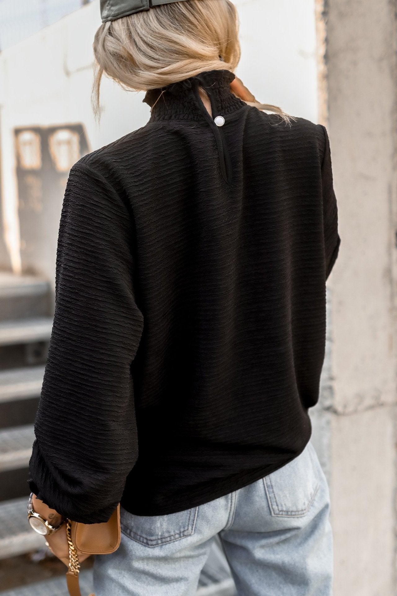Versatile Loose Flat Color Blouse Shirt