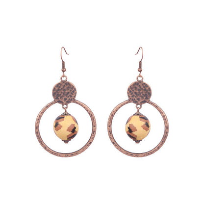 Retro Water Drop Shape Wooden Earrings Handcrafted with Tassels