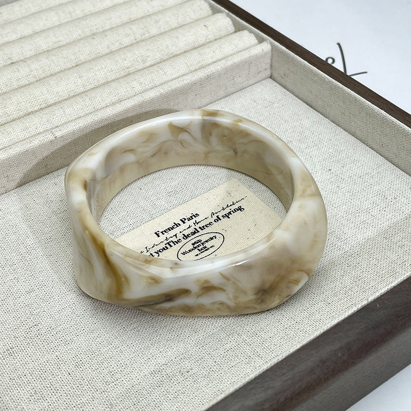 Vintage Irregular Acetate Wide Cuff Bracelet