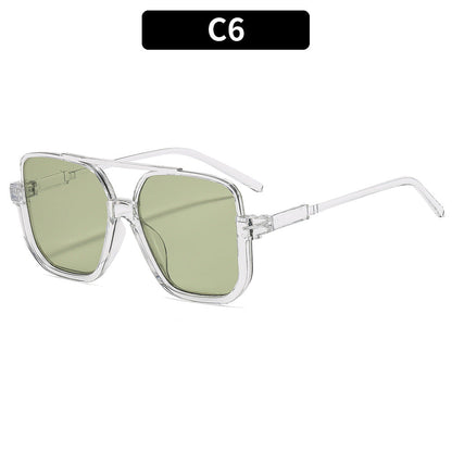 Y2K Trendy Half-Frame Sunglasses with UV Protection