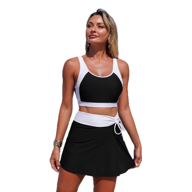 New Women'S Two-Piece Swim Dress In Nylon With Pockets