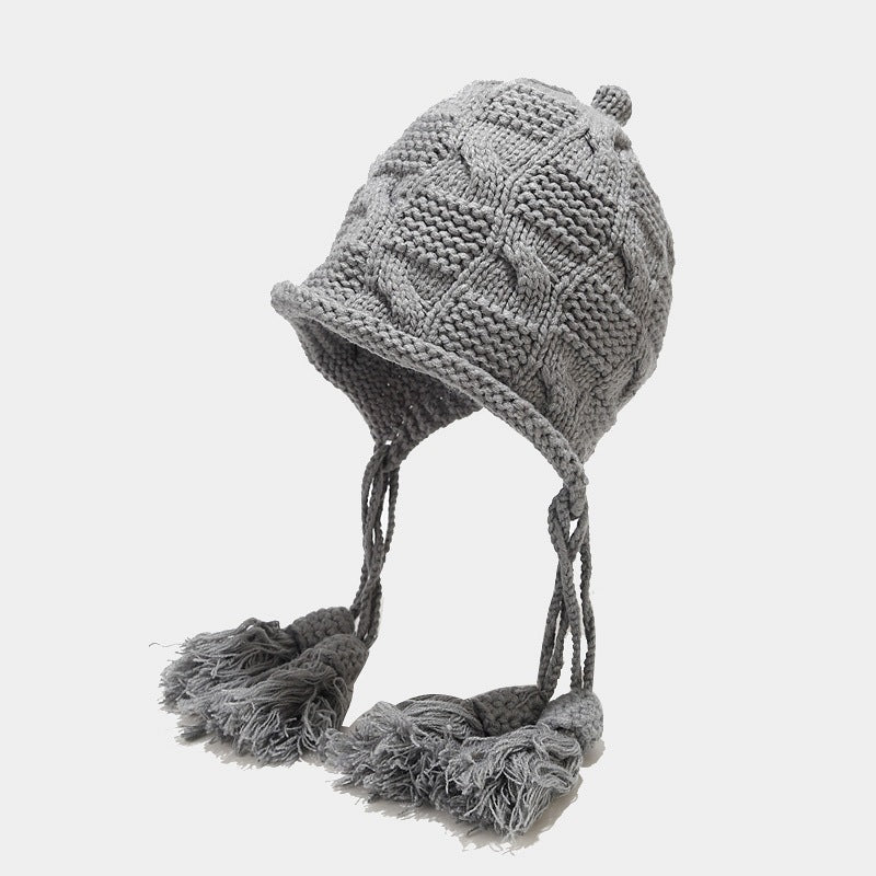 Cute Weave Tassel Cute Knit Cap