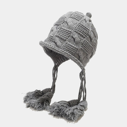 Cute Weave Tassel Cute Knit Cap