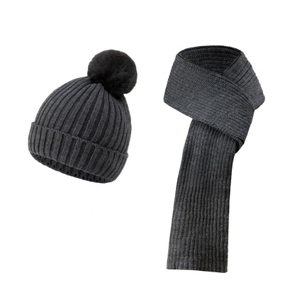 Warm Knitted Winter Hat, Scarf, And Gloves Set