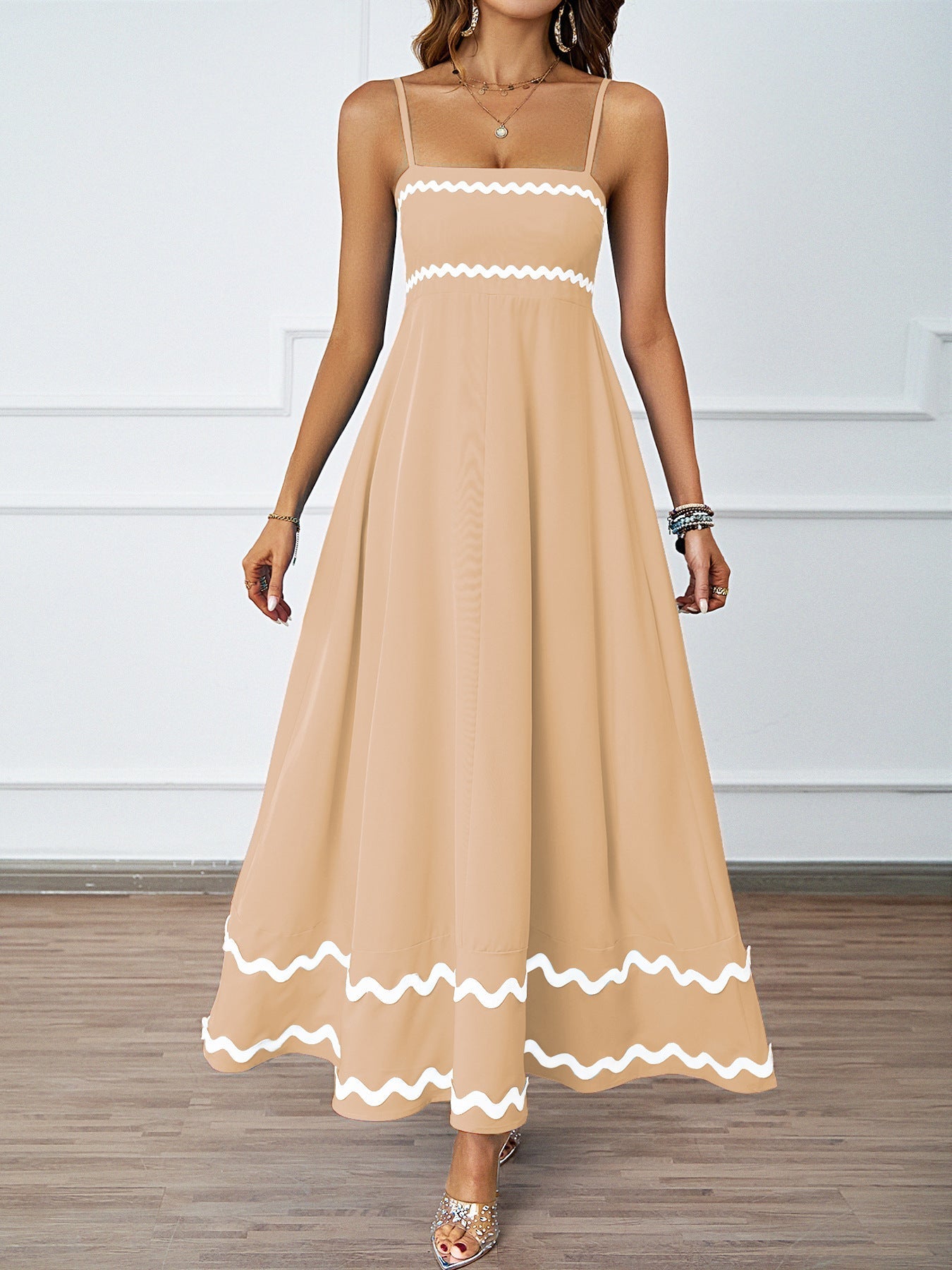 Ruffle Sleeveless Spaghetti Maxi Dress