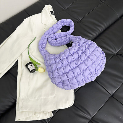 Wrinkled Cloud Crossbody Bag Trendy Nylon Tote